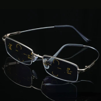 Progressive Multifocal Reading Glasses Men Women Photochromic Presbyopia Eyewear Ultralight Metal Frame Anti Blue Light Gafas