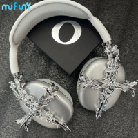 Mifuny Airpods Max Cases Cover Silver Cross Earphone Decoration Design Accessories 3D Resin Printing Case for Airpods Max Y2k
