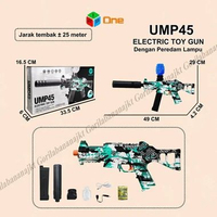 Mainan Anak tembakan UMP45 elektrik op 7.4v Otomatis water beads Peredam Lampu