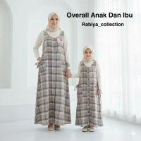 Rabiya Overall Couple Ibu dan Anak Wanita kekinian katun triset ori baju panjang tanpa lengan Desain