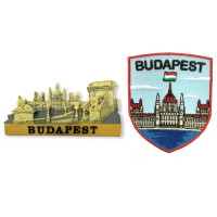 【A-ONE 匯旺】匈牙利金色布達佩斯磁性家居裝飾+匈牙利 布達佩斯肩章2件組吸鐵紀念品(C190+230)