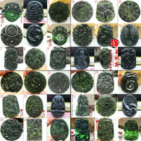 墨綠玉吊墜墨綠玉八卦貔貅平安扣關公麒麟生肖龍鳳玉佩男女款掛件