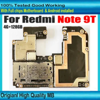 For Xiaomi redmi note 9t note9t Motherboard 128GB Mainboard Full Chips Circuits Card Fee Board Global Version Plate