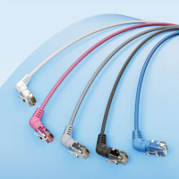 【VENTION 威迅】CAT6A超六類 0.5M 10Gbps 雙彎頭可旋轉纖細高速網路線(IBO系列)