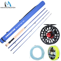 Maximumcatch Saltwater 30T SK Carbon Fiber Fly Fishing Rod 8-10wt with CNC Machined Micro Adjusting Drag Fly Reel &amp; Line Combo