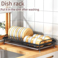 Cabinet Dish Rack Multi-Functional Dish Rack Chopsticks Storage Storage Household Pull-Out Bowl Tray Drain Rack Organization