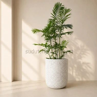 Pot Terakota Besar 50cm Jumbo Model Kapsul D50T60 Putih bercak