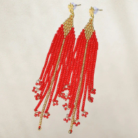 Anting Wanita Fringe Merah Emas ILAVIA JEWEL