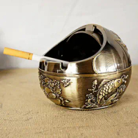 Compact Ash Container Easy to Clean Alloy Cigarette Holder Multi-function Alloy Cigarette Ashtray for Office