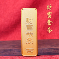 Gold-colored fortune gold bar, simulated film and television wedding tabletop decoration, silver cra