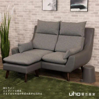 【UHO】現代高背機能涼感布-雙人沙發+腳椅