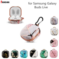 for Samaung Galaxy Buds Live/Pro/2 Case Luxury Cute Marble Earphone Accessories Protector with Keychain for Galaxy Buds 2/Live
