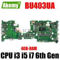 BU403UA Notebook Mainboard For ASUS ASUSPRO B8430UA P5430UA BU403U PU403UA Laptop Motherboard CPU i3 i5 i7 6th Gen 4GB-RAM