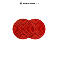 【Le Creuset】耐熱矽膠迷你隔熱墊2入(櫻桃紅)