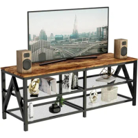 Katrawu TV Stand for 60 65 Inch TV, Long 55" Entertainment Center 3-Tier TV Console TV Cabinet for Living Room