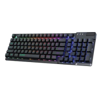 AJAZZ AF981 Wired Keyboard RGB Gaming Keyboard with 19-Key Anti-Ghosting Metal Base Ergonomic Design Volume Control Keyboard