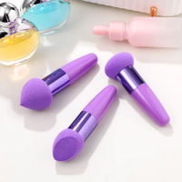 3 Pcs Sponges Beauty Pen Blending for Makeup Blender with Handle Face Foundation Concealer Tools Purple