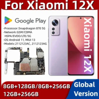 Motherboard For Xiaomi 12X 5G 2112123AC 2112123AG Mainboard 128GB 256GB Global ROM Unlocked Logic Board With Google Installed