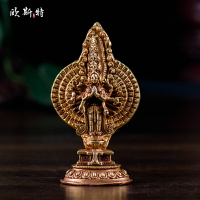 尼泊爾 佛教用品 3寸銅手工密宗小佛像全鎏金千手千眼觀音佛像