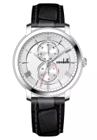 Condotti Condotti Sollecito - Jam Tangan Analog Pria - Silver - Black Leather Strap - CN1091-S02-L03