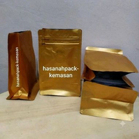 KPack Flat Bottom Aluminium uk. 9,5x15cm dilengkapi Zipper dan Valve Valve Hitam