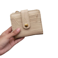 Bintang Grosir dompet croco pendek uang kartu Kulit PU Polos Polka Dot Dompet Kartu Wadah/Dompet Koi