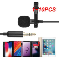 1~10PCS Portable 1.5m Lavalier Mini Microphone Condenser Clip-on Lapel Mic Wired USB 3.5mm Type-C Microfon For Phone for