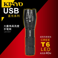 KINYO大廣角高亮度手電筒LED5037