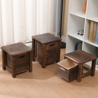 收納凳 換鞋凳 矮凳收納多功能北歐日式儲物凳實木榫卯原木家用換鞋凳簡約時尚椅『ZW10612』