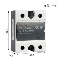 Solid State Relay CDG1-1DD DC Controlled DC Solid State Relay SSR-DD 10-80A