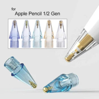 10/1Pcs Replacement Tips for Apple Pencil 2nd 1st Generation Upgrated Metal Tip Wear-Resistant Colorful Transparent Stylus Nibs