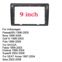 WQLSK 2 din Android Car Radio Frame Kit For VW Passat B5 Bora Golf IV SKODA Octavia Auto Stereo Fascia Trim Bezel Faceplate