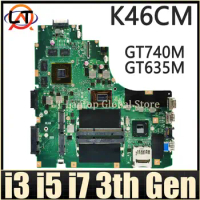 K46CM Mainboard For ASUS K46C E46C S46C A46C P46C K46CB K46CA S405C Laptop Motherboard I3 I5 I7 3th Gen CPU UMA/GT740M/GT635M