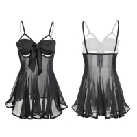 [ Racun Lingerie ] Lingerie Dress Baju Dinas Malam Nightwear Open Front Bra With Big Pita Cutie Tali