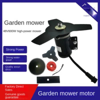 Handheld Lawn Mower Cart Type Lawn Mower Motor 48V 600W High Power Electric Seedling Mower Accessories