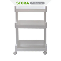 Stora Youmi Rak Plastik Tempat Penyimpanan Multifungsi Dengan Roda Storage Trolley Wheels Rack Perle