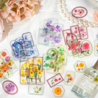 40pcs/lot Kawaii Scrapbook Stickers Mirror Flowers Scrapbooking Supplies diary Planner Decorative Craft Stationery Sticker
