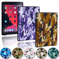 Camouflage Printing Tablet Cover Case for Apple IPad 8 2020 10.2 Inch - Anti-fall Multicolor Leather Flip Foldable Tablet Case