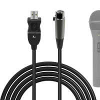 Geekria for Creators USB to XLR Female Microphone Cable 10 ft / 3 M, Compatible with FIFINE K688, AmpliGame AM8, Shure MV7