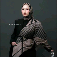 Hijab Segi Empat Motif LV Kw Voal Premium Lassercut Kerudung Muslim Mewah