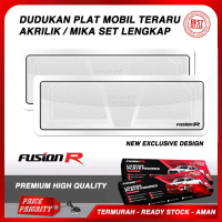 FUSION R Dudukan Tatakan Frame Tempat Plat Nomor Mobil MIKA Akrilik Putih Premium Variasi Plat Mobil