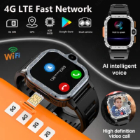 4G LTE Smart Watch Men NFC 4GB+64GB 8MP Dual HD Cameras Wifi GPS Sports Heart Rate Android SmartWatch Women Fast Internet Access