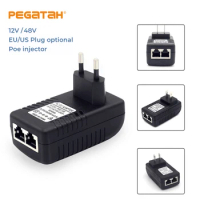 POE Injector 48V 12V EU US UK Plug For IP Camera POE Power Ethernet Adapter CCTV Camera