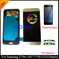 Tested AMOLED For Samsung J7 Pro 2017 J730 LCD Display For Samsung J7 2017 J730F LCD Screen Touch Digitizer Assembly + Adhesive