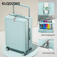 KLQDZMS 20"22"24"26 Inch Luggage Women's Large-capacity Luggage Men's Multifunctional USB Charging Trolley Bags Cabin Suitcase