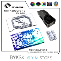 Bykski GPU Active Backplate Block For NVIDIA RTX 3090 Founders Edition,PCB Backside Memory(VRAM)Double VGA Cooler N-RTX3090FE-TC