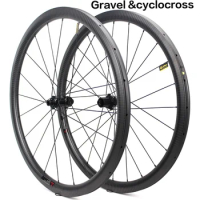 700C Gravel Carbon Wheeslet Use For Cyclocross Center Lock 6 Bolt Hub 24-24H Cycling 40mm Depth 28mm Width Disc Wheels