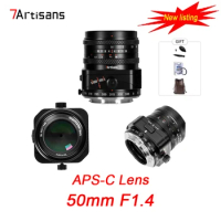 7Artisans Tilt 50mm F1.4 MF Full Camera Lens for Studio Photography Compatible with Sony E Fujifilm XF M43 L-mountasses