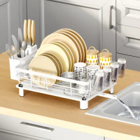 Kitchen Dish Rack Countertop Multificational Dish Shelf Cabinet Chopsticks Storage Draining Holder Household Accessories Rack