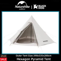 Naturehike-BLACKDOG Outdoor 3-4 Person Pyramid Tent 150D Oxford Cloth Portable Camping Travel Thicker Rainproof Sun Screen Tent
